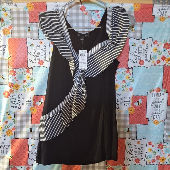 NWT INC STRIPED ONE SHOULDER TANK TOP - Picture 2 of 10